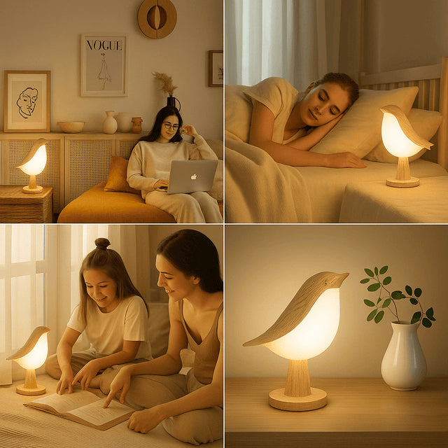 Lampka nocna Ptaszek – Urocze i Delikatne Światło na Noc
