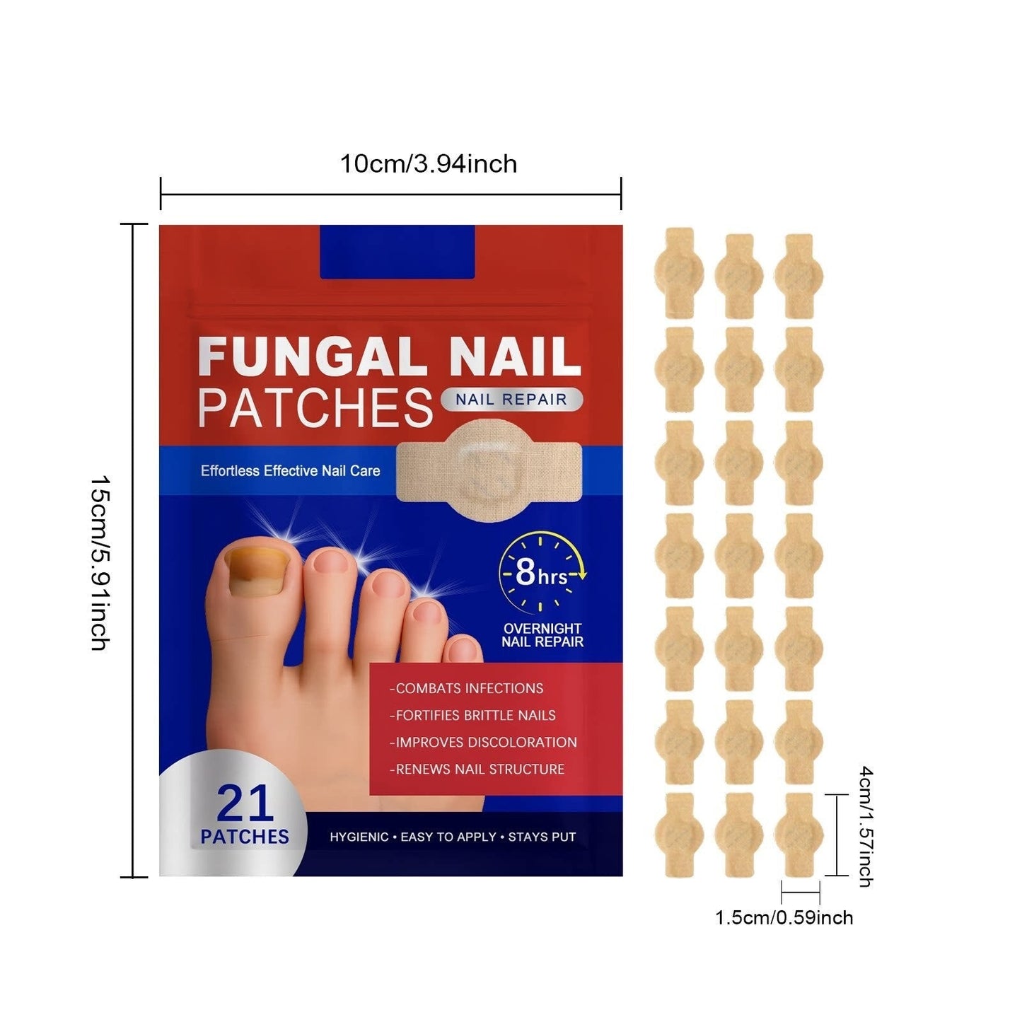 FungalPatch – Intensywny zestaw do pielęgnacji paznokci – Samoprzylepne plastry przeciwgrzybicze