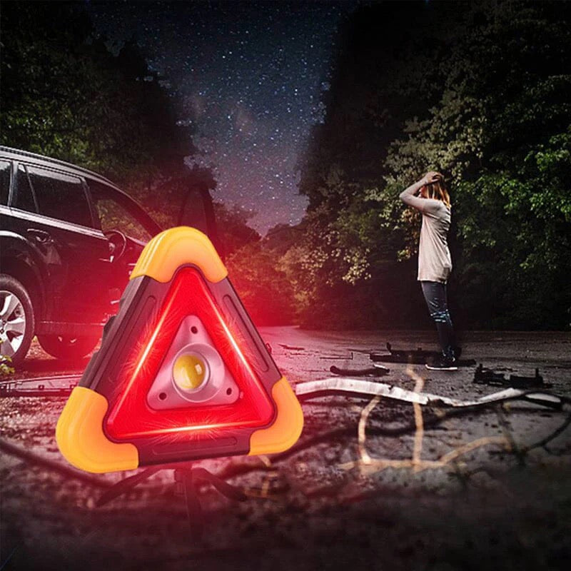 2-w-1 trójkąt ostrzegawczy LED na energię słoneczną