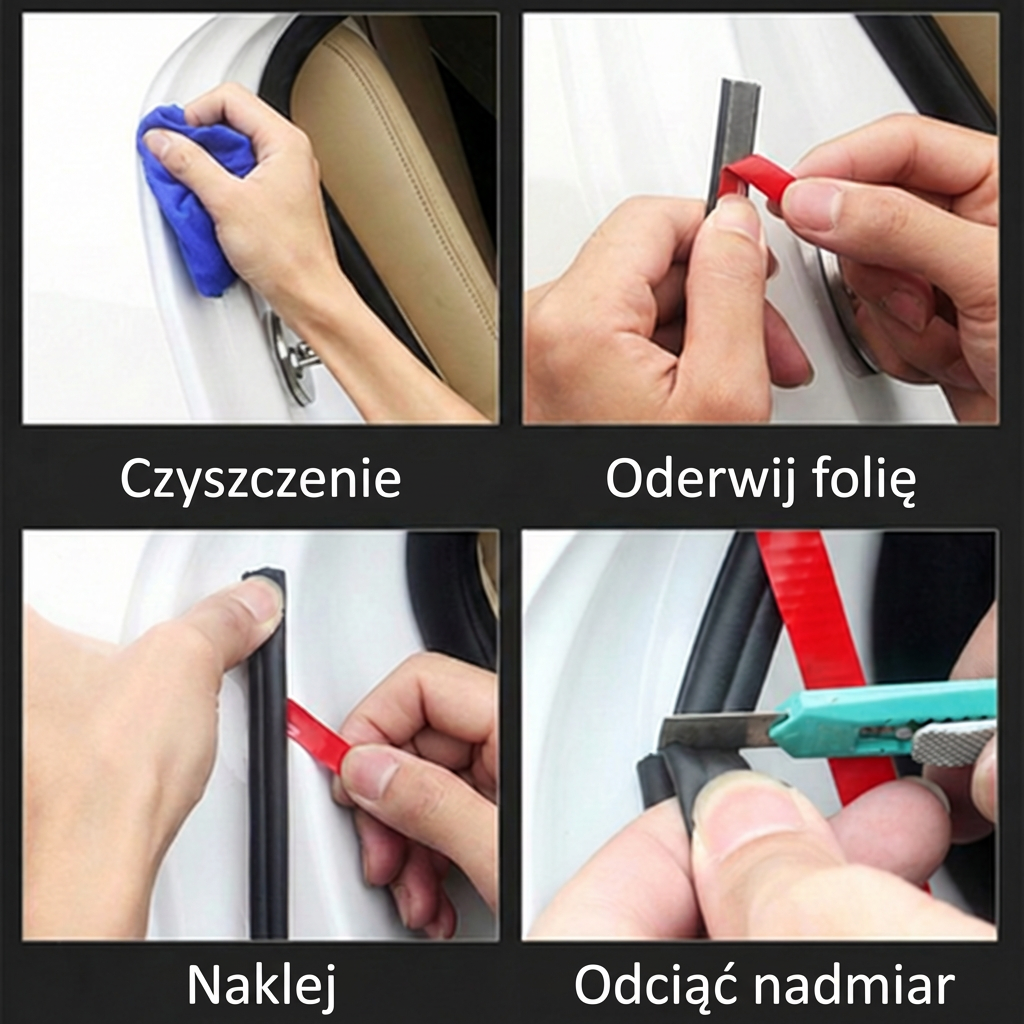 Uniwersalna uszczelka do drzwi samochodowych (5 m) – samoprzylepna listwa przeciw wiatrowi i hałasowi (typ B)