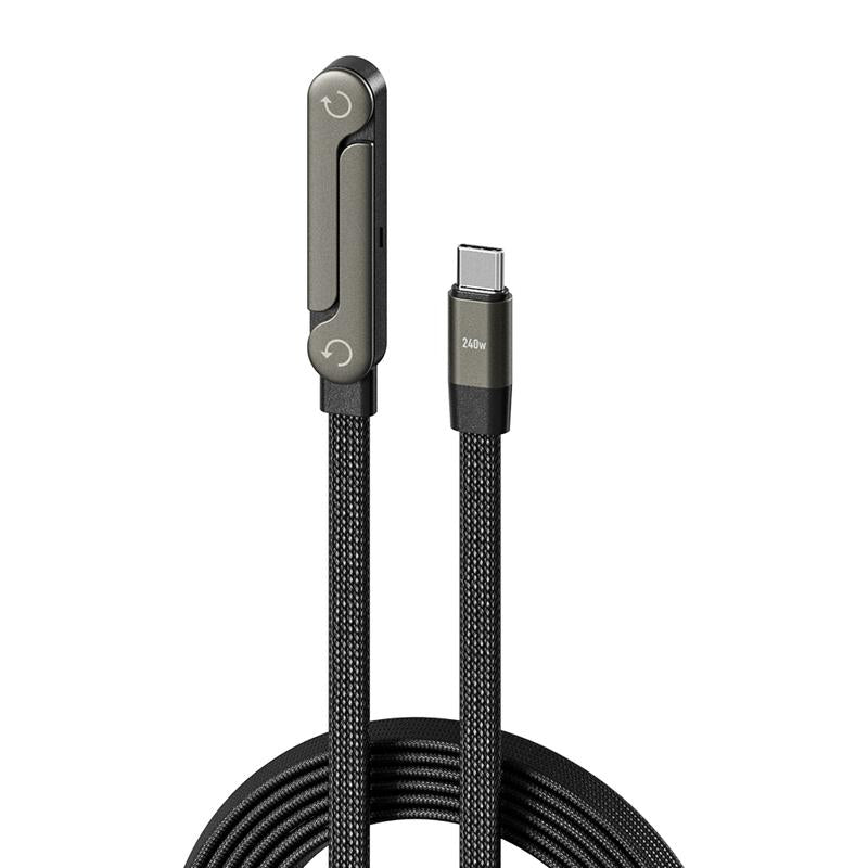 Kabel Type-C 2-w-1 z ukrytą podstawką – superszybkie ładowanie 240 W
