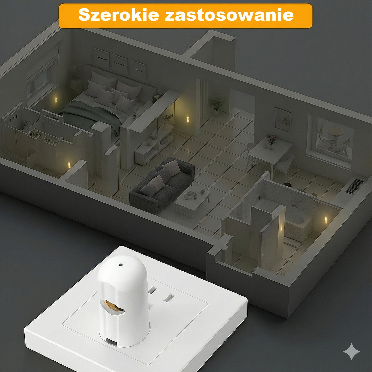 Inteligentna nocna lampka LED z czujnikiem zmierzchu