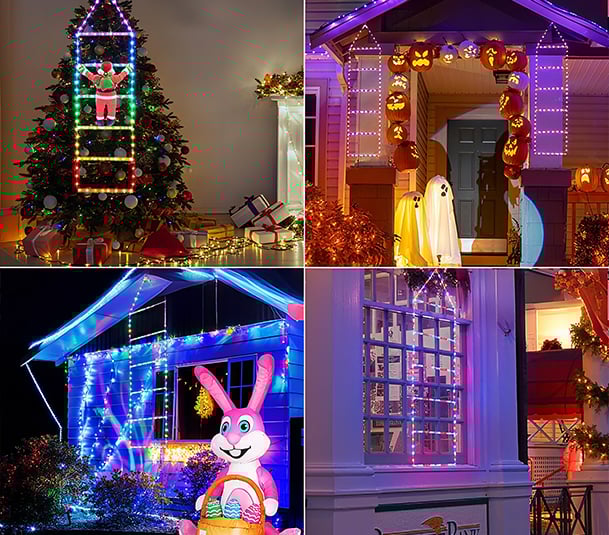 Wspinający się Święty Mikołaj z oświetleniem LED