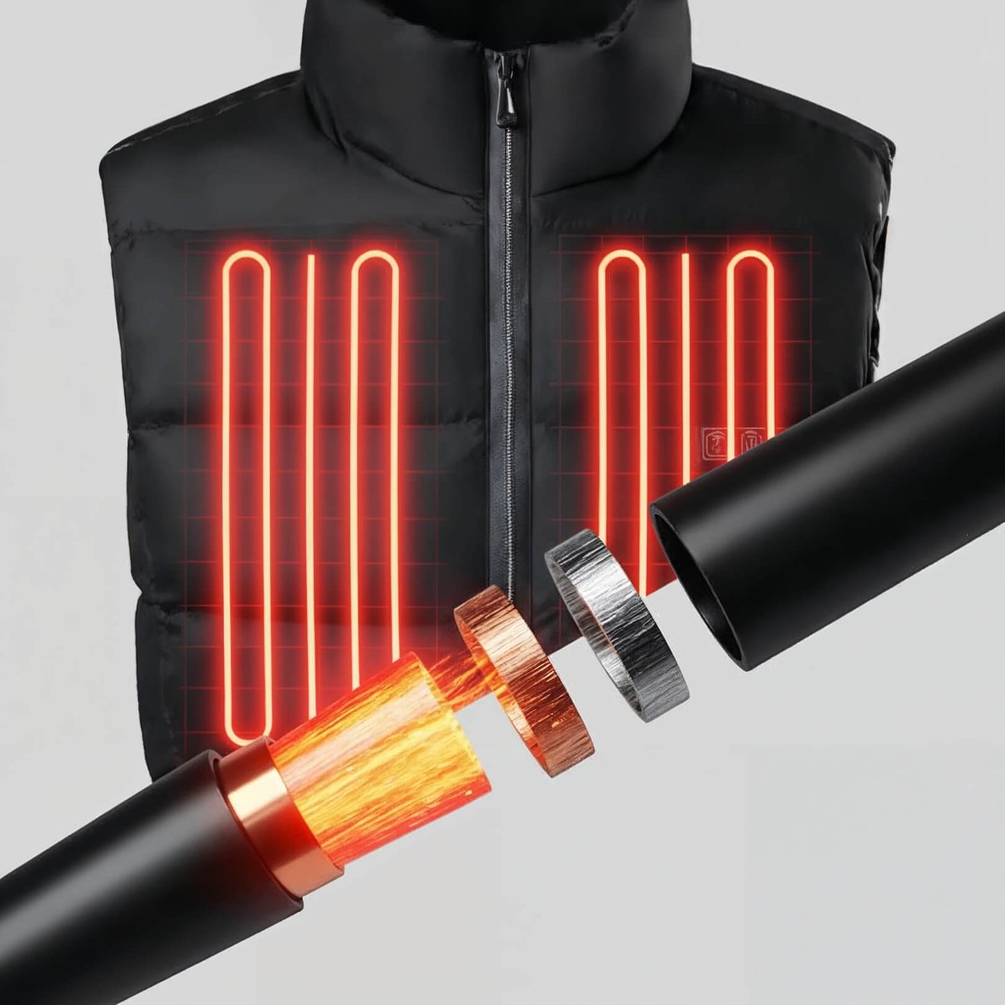 Podgrzewana kamizelka z możliwością ładowania (z portem USB)