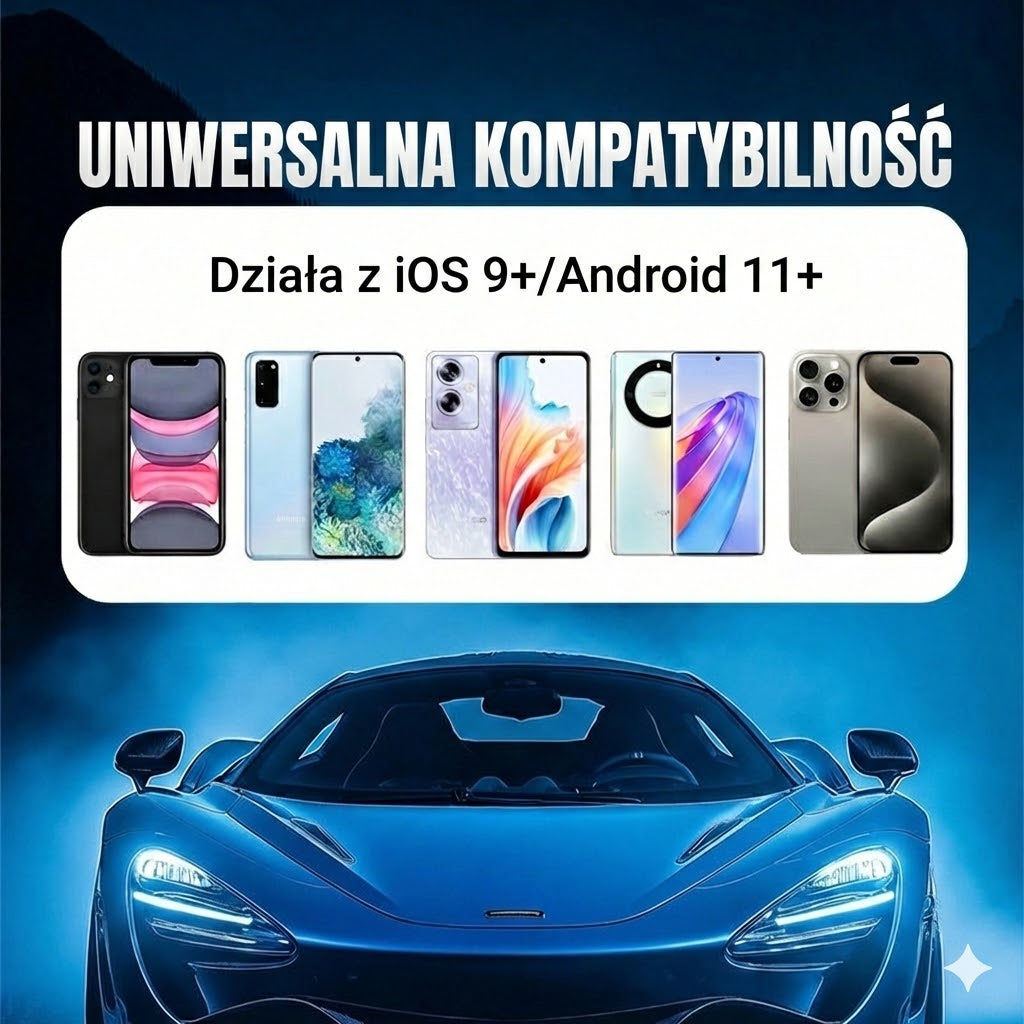 Bezprzewodowy adapter 2 w 1 do iPhone i Android Auto