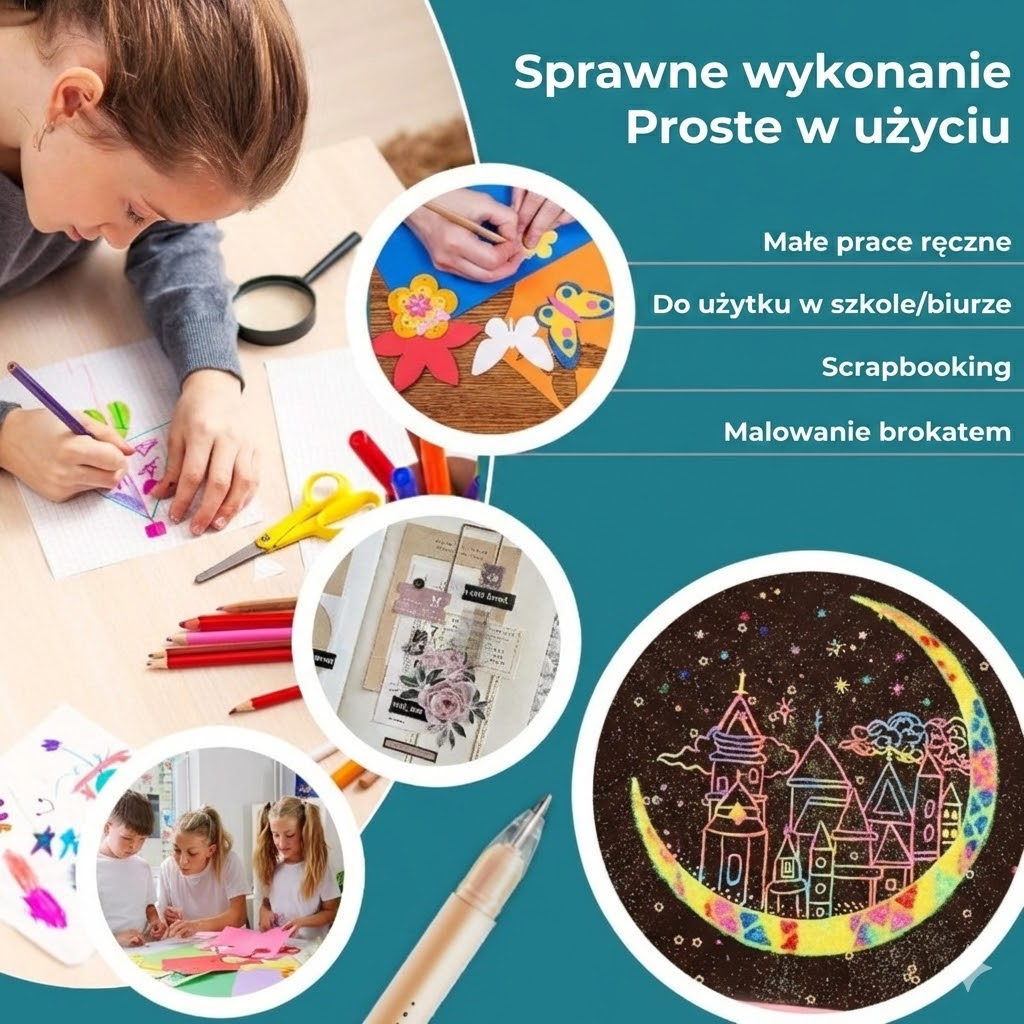 Pisaki z klejem z cienką końcówką – precyzyjny klej do scrapbookingu i tworzenia kartek (zestaw 6 sztuk)