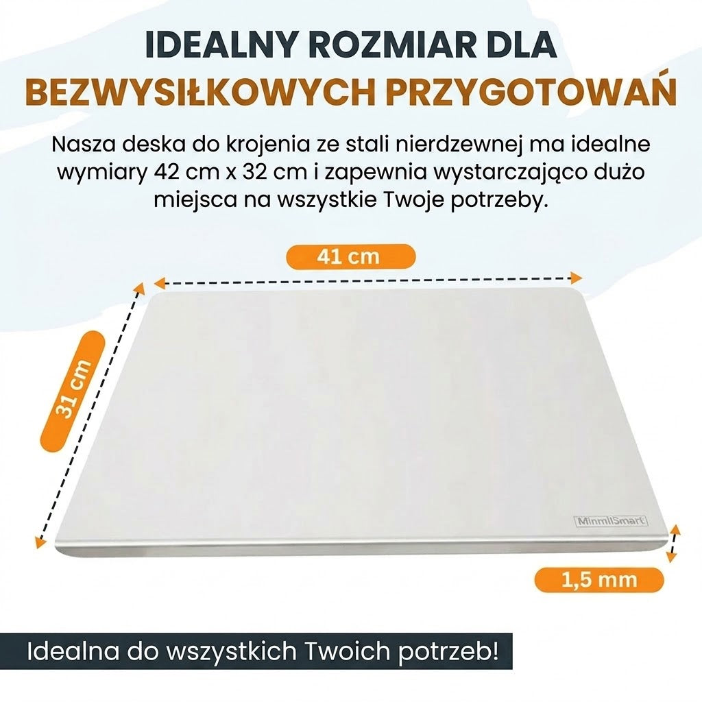 Deska do krojenia ze stali nierdzewnej na blat kuchenny