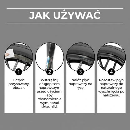 Pisak do naprawy rys na felgach samochodowych – zestaw 3 sztuk