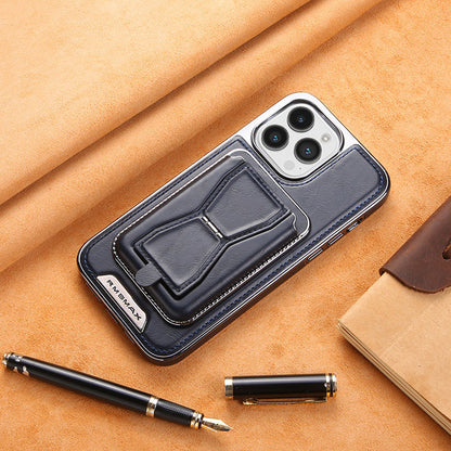 Skórzane etui magnetyczne na iPhone'a z portfelem na karty
