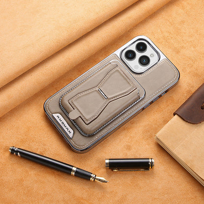 Skórzane etui magnetyczne na iPhone'a z portfelem na karty