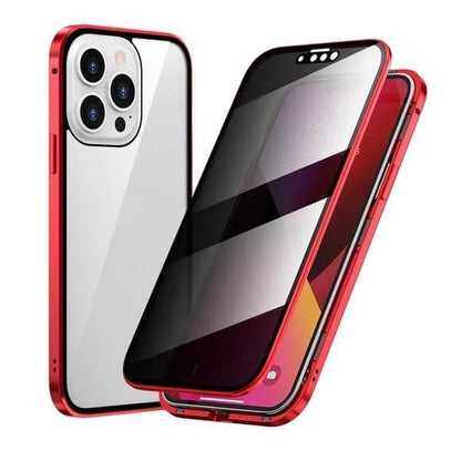 Magnetyczne etui prywatności do iPhone – Ochrona 360° – Szkło hartowane z filtrem prywatności – Dwustronna ochrona przeciwwstrząsowa