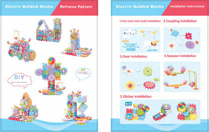 Edukacyjny zestaw klocków: elektryczne koła zębate