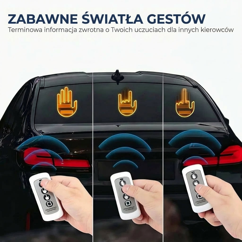 Świecąca lampka samochodowa w kształcie dłoni