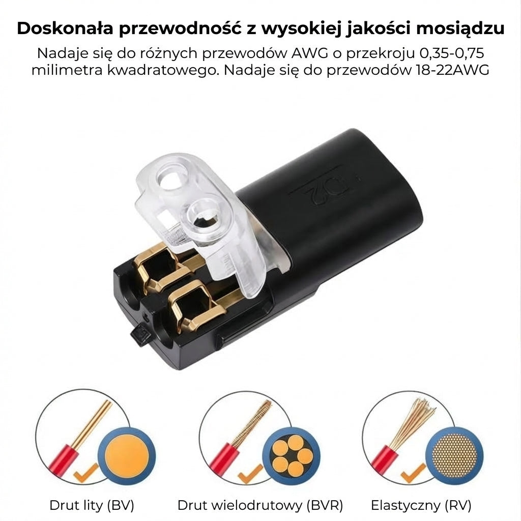 [20 szt.] Szybkozłączki z blokadą – Złącze wtykowe 2-biegunowe