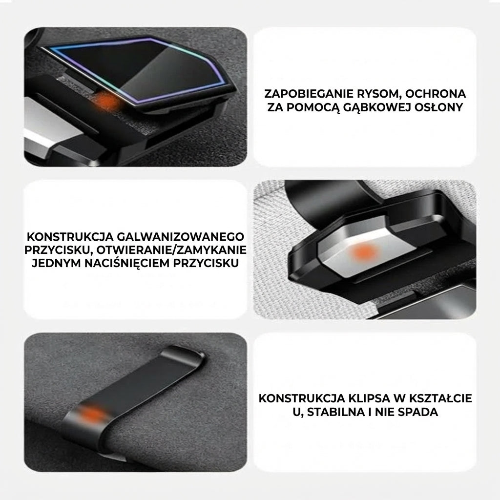 Luksusowy magnetyczny uchwyt na okulary do samochodu