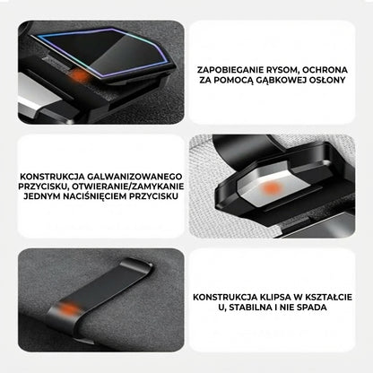 Luksusowy magnetyczny uchwyt na okulary do samochodu