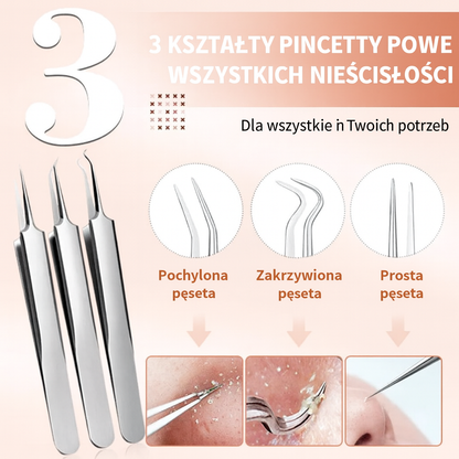 Zestaw ze stali nierdzewnej do usuwania wągrów