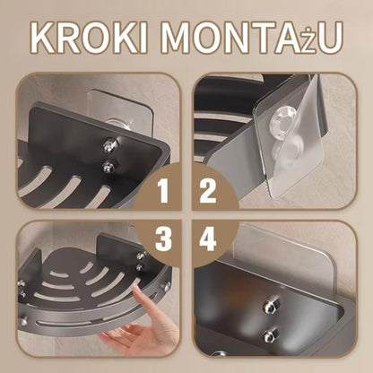 Narożna półka prysznicowa bez wiercenia