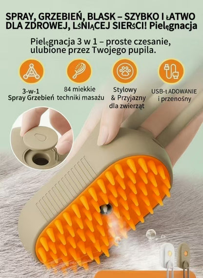 Parowy grzebień dla zwierząt