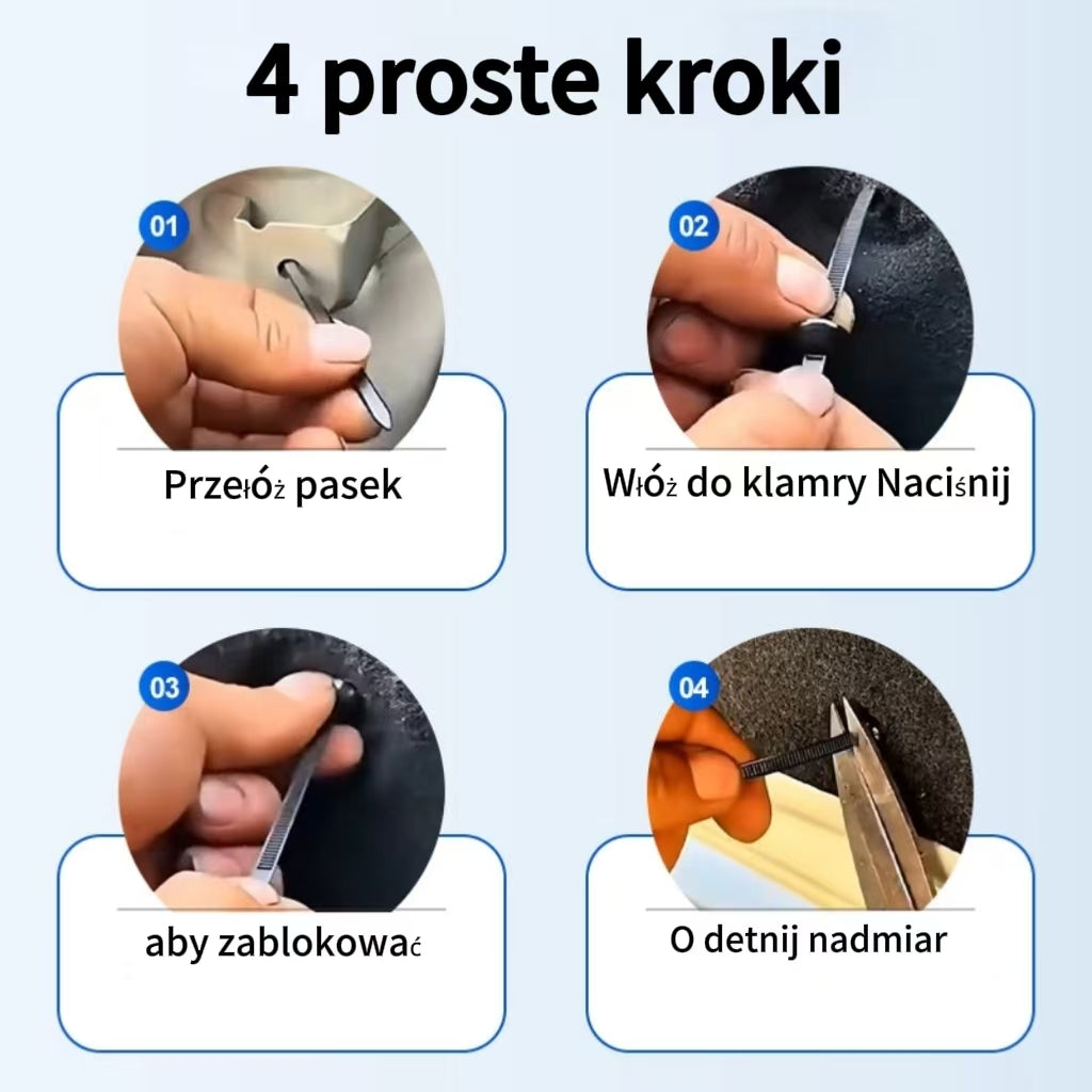 Wielokrotnego użytku opaski kablowe z nylonu – zestaw 50 sztuk