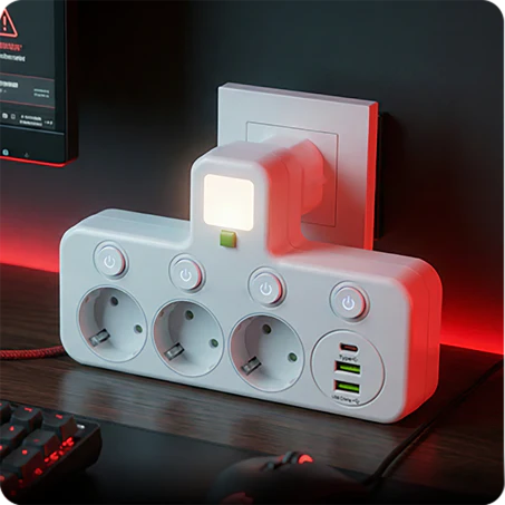 Wieloportowy adapter gniazda zasilania UE