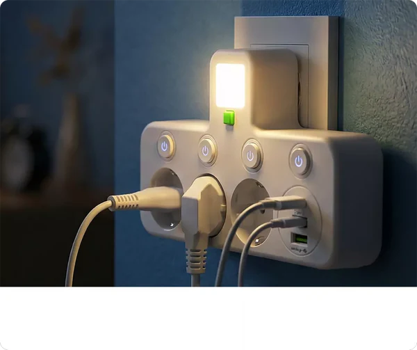 Wieloportowy adapter gniazda zasilania UE