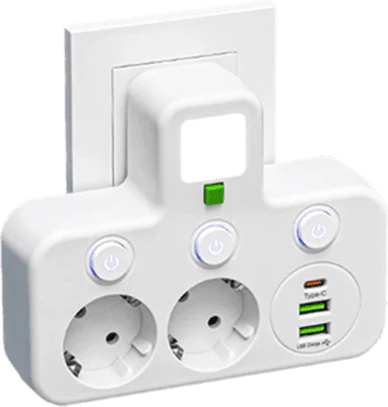 Wieloportowy adapter gniazda zasilania UE
