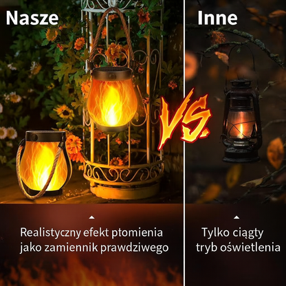Latarnia solarna z tańczącym płomieniem