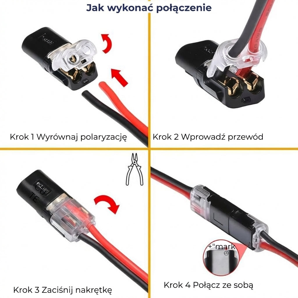 [20 szt.] Szybkozłączki z blokadą – Złącze wtykowe 2-biegunowe