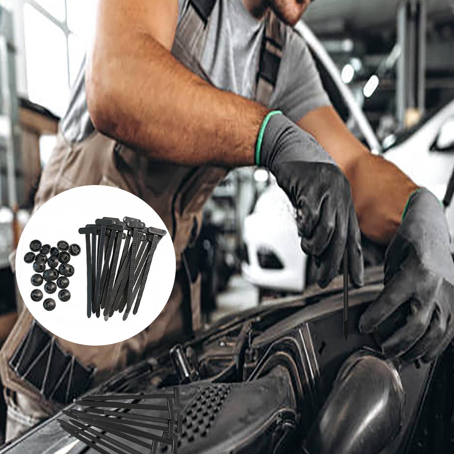 Wielokrotnego użytku opaski kablowe z nylonu – zestaw 50 sztuk