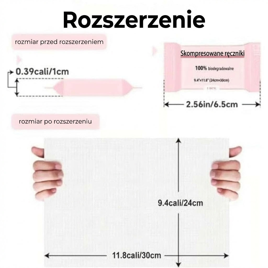 Kompresowane ręczniki w tabletkach – przenośne ręczniki podróżne, idealne do biwakowania i aktywności na świeżym powietrzu