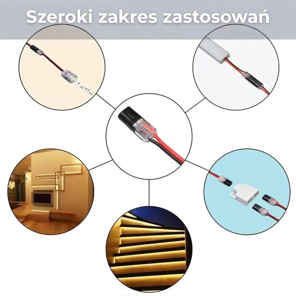 [20 szt.] Szybkozłączki z blokadą – Złącze wtykowe 2-biegunowe