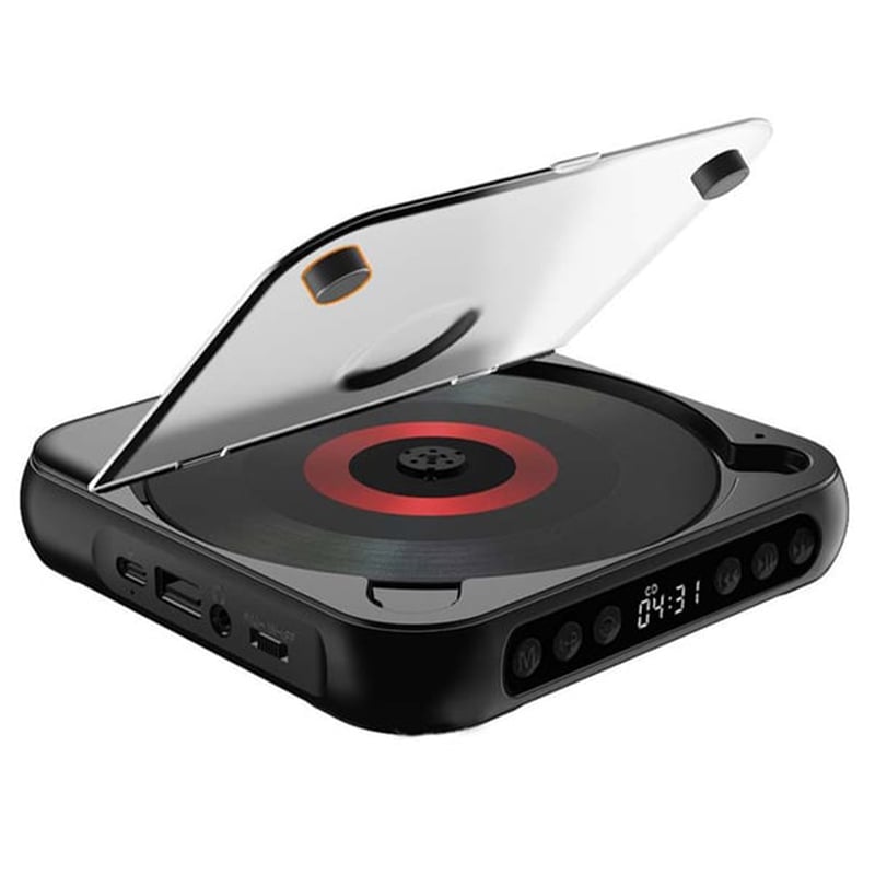 Przenośny odtwarzacz CD z Bluetooth – akumulatorowy Discman do samochodu i w podróż (Anti-Shock)