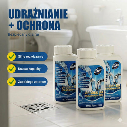 Silny środek do udrażniania rur – płynny preparat do kuchni, prysznica i toalety (rozpuszcza włosy i tłuszcz)