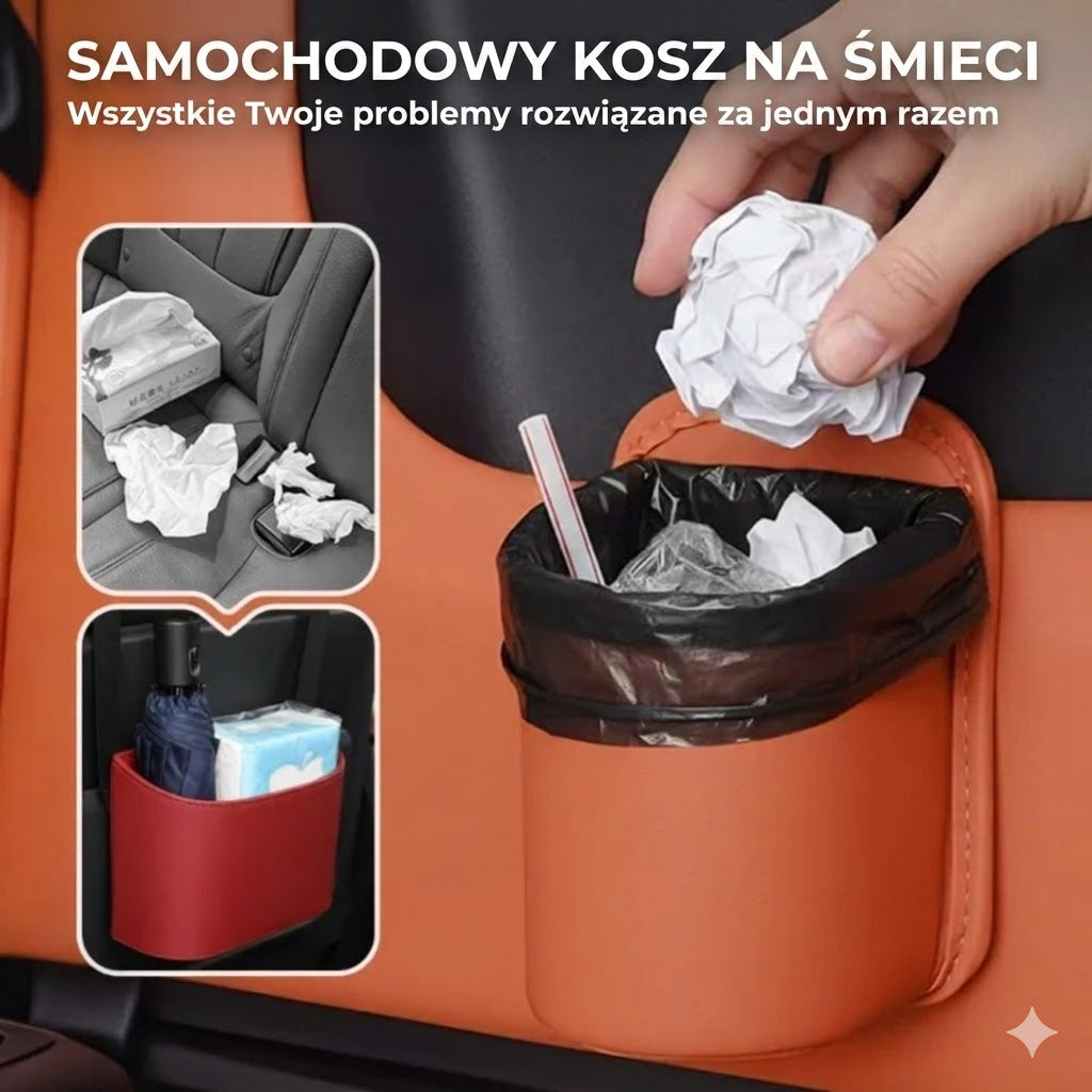 Skórzany samochodowy uchwyt na kubek 2 w 1