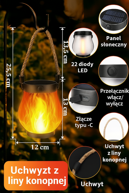 Latarnia solarna z tańczącym płomieniem