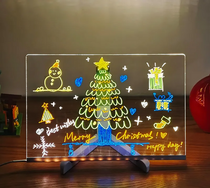 DoodleGlow™ magiczna tablica LED do rysowania – świecąca tablica dla dzieci (z markerami i szablonami)