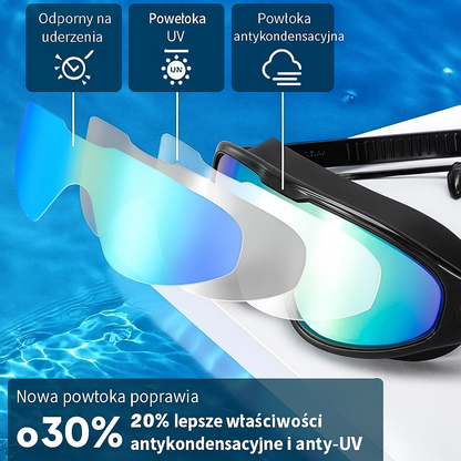 Okulary do pływania z funkcją Anti-Lek z zatyczkami do uszu