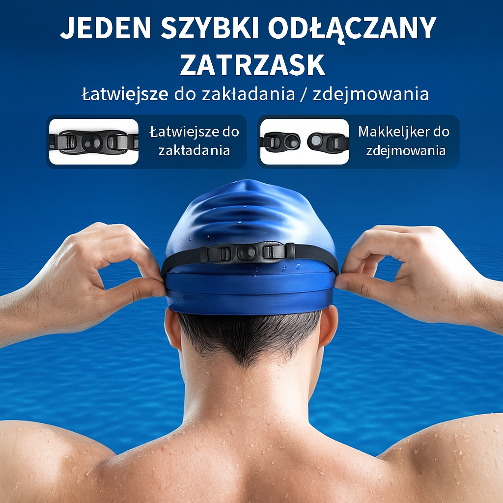 Okulary do pływania z funkcją Anti-Lek z zatyczkami do uszu