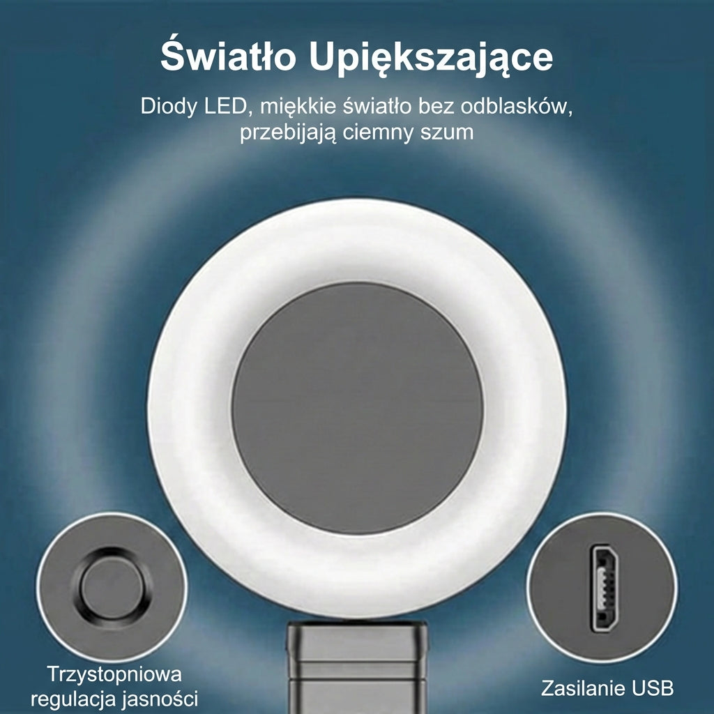 Selfie stick 6-w-1 ze statywem i lampą doświetlającą – statyw Bluetooth z pilotem (do iPhone’a i telefonów z Androidem)