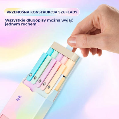 Luksusowy zestaw długopisów żelowych (5 szt.) – Estetyczny gradientowy design – Szybkoschnący tusz 0,5 mm