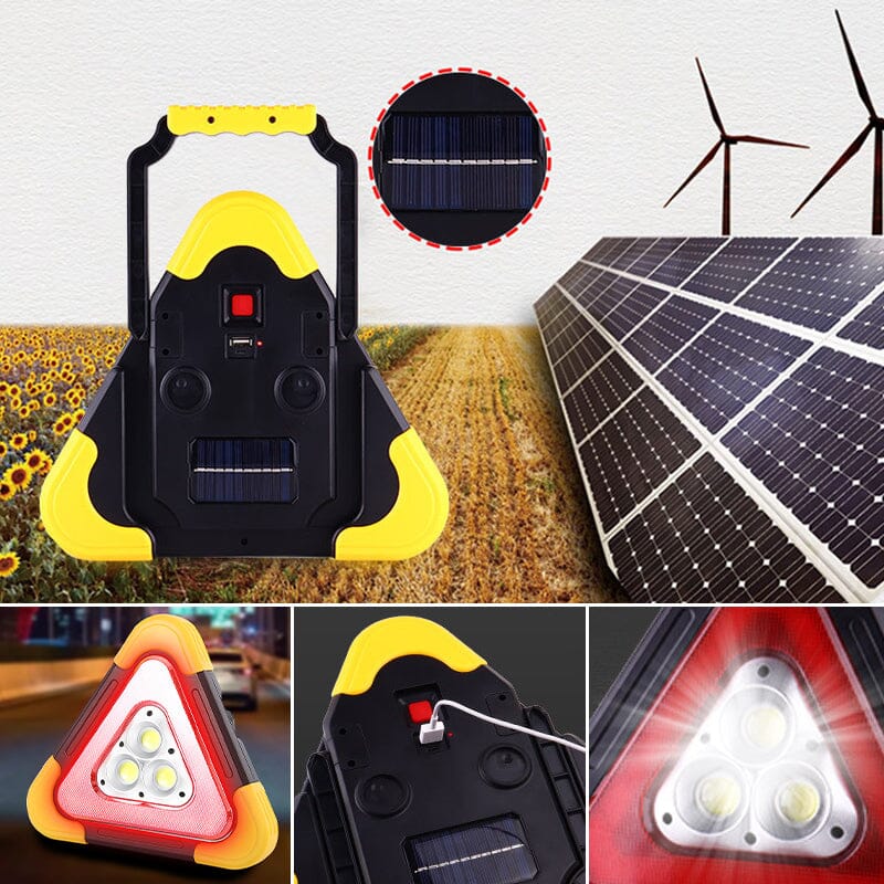2-w-1 trójkąt ostrzegawczy LED na energię słoneczną