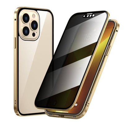 Magnetyczne etui prywatności do iPhone – Ochrona 360° – Szkło hartowane z filtrem prywatności – Dwustronna ochrona przeciwwstrząsowa