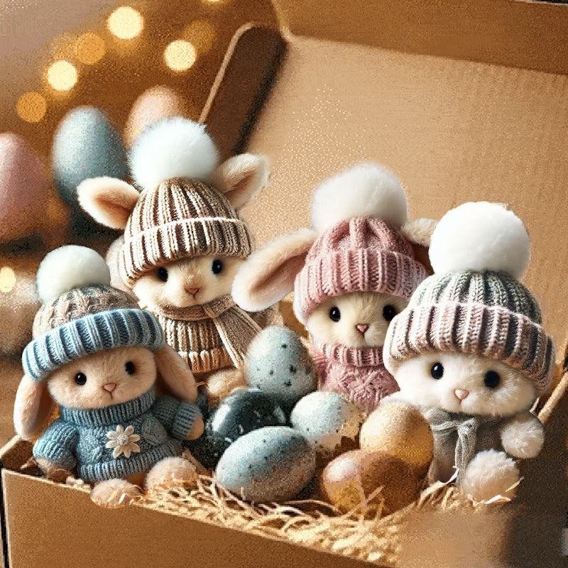 Ręcznie robiony mini króliczek pluszowy – zabawny prezent wielkanocny i dekoracja