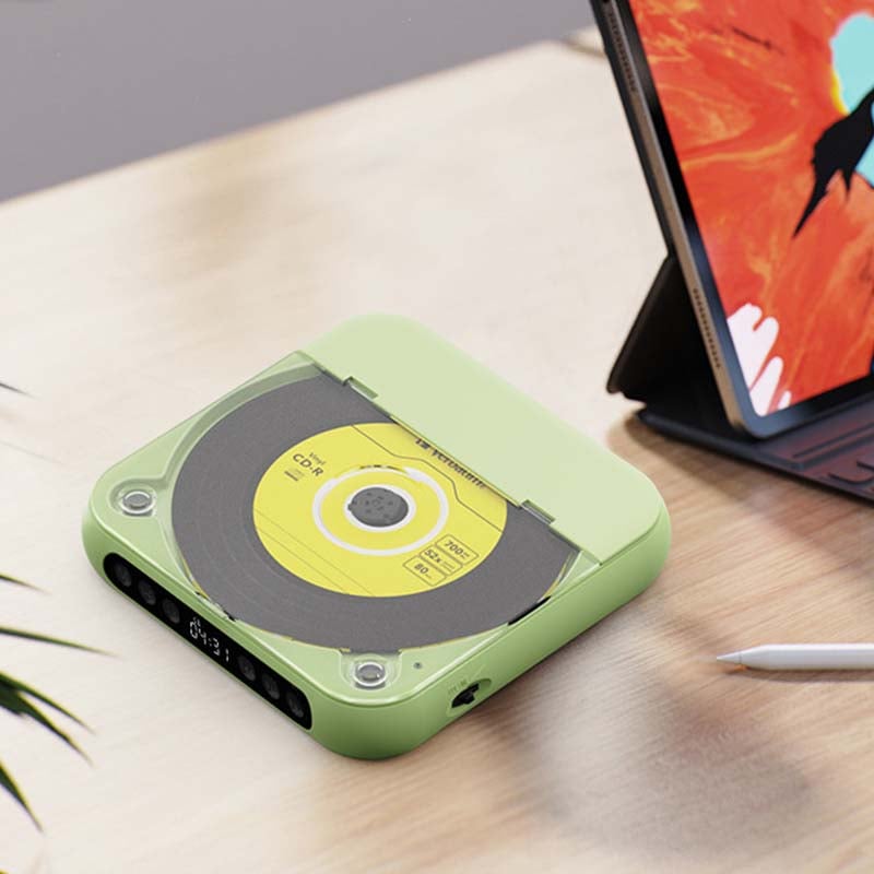 Przenośny odtwarzacz CD z Bluetooth – akumulatorowy Discman do samochodu i w podróż (Anti-Shock)