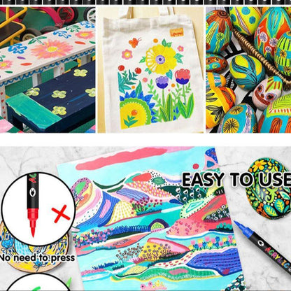 Markery akrylowe z podwójną końcówką