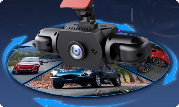 Profesjonalny rejestrator jazdy 360° – 4 kamery, pełne pole widzenia – Full HD z trybem nocnym i nagrywaniem w pętli