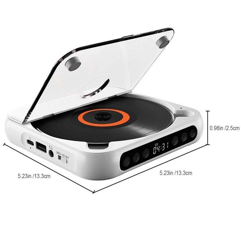 Przenośny odtwarzacz CD z Bluetooth – akumulatorowy Discman do samochodu i w podróż (Anti-Shock)