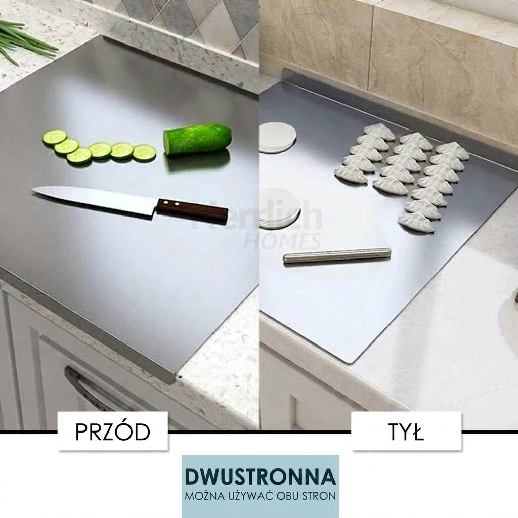 Deska do krojenia ze stali nierdzewnej na blat kuchenny