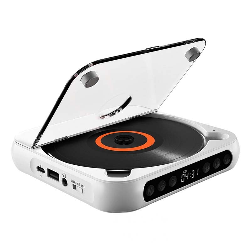 Przenośny odtwarzacz CD z Bluetooth – akumulatorowy Discman do samochodu i w podróż (Anti-Shock)
